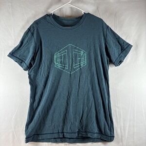 Lululemon Tennis Courts T-Shirt Mens Medium Teal Blue Slim Fit Athletic